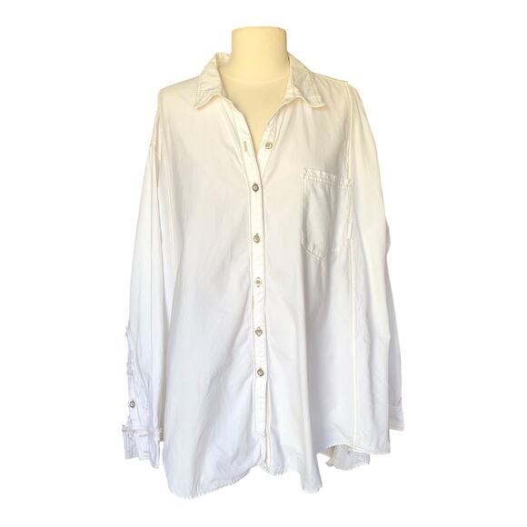 We The Free Oxford Dreams Button Down Shirt Long Sleeve Women's Size Small - Picture 2 of 12